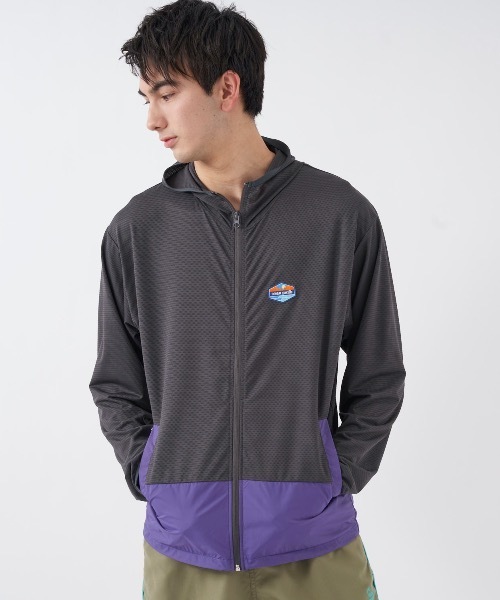 Ocean Pacific（オーシャンパシフィック）の「【OP:オーピー】ジップUVパーカー（パーカー・メンズ・ベージュ/ブラック/グレー・LARGE/MEDIUM/X-LARGE）」の2枚目の写真