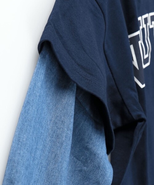 NAUTICA(ノーティカ)の「【NAUTICA/ノーティカ】シャツ重ね着風長袖Tシャツ ロンT(Tシャツ/カットソー・キッズ・ブルー/オフホワイト/ネイビー・L/S/M/XL/XS)」の8枚目の写真