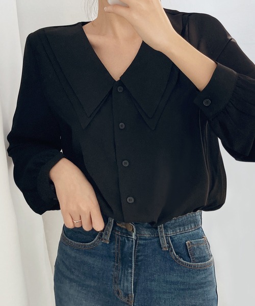 fd style(エフディ スタイル)の「二重カラーブラウス(シャツ/ブラウス・レディース・Black/White/PINK・FREE)」の3枚目の写真