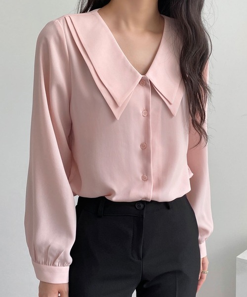 fd style(エフディ スタイル)の「二重カラーブラウス(シャツ/ブラウス・レディース・Black/White/PINK・FREE)」の5枚目の写真