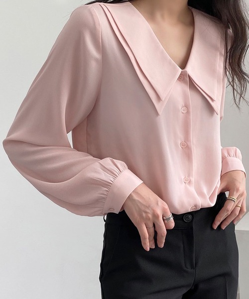 fd style(エフディ スタイル)の「二重カラーブラウス(シャツ/ブラウス・レディース・Black/White/PINK・FREE)」の4枚目の写真