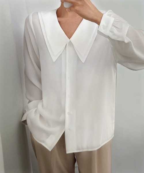 fd style(エフディ スタイル)の「二重カラーブラウス(シャツ/ブラウス・レディース・Black/White/PINK・FREE)」の13枚目の写真