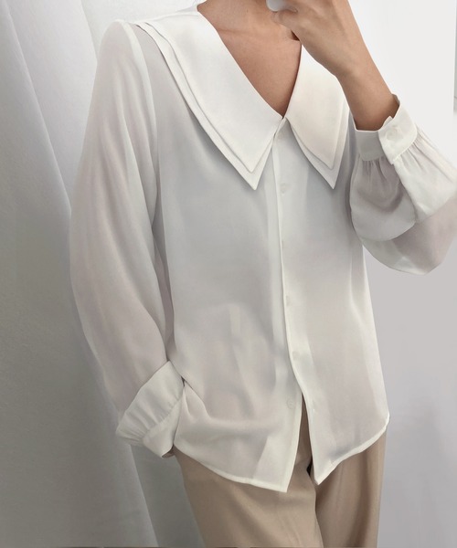 fd style(エフディ スタイル)の「二重カラーブラウス(シャツ/ブラウス・レディース・Black/White/PINK・FREE)」の14枚目の写真