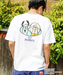 【OUTDOOR PRODUCTS/アウトドアプロダクツ】【PEANUTS/ピーナッツ】スヌーピー コラボ Tシャツ ドロップショルダー オーバーサイズ