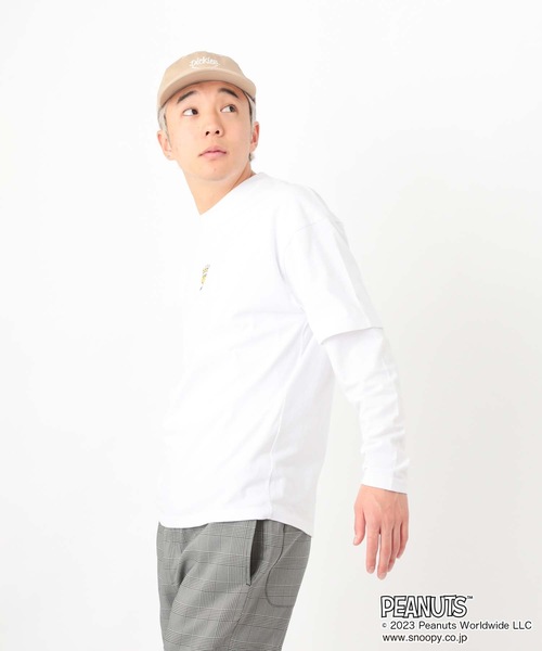 PEANUTS(ピーナッツ)の「【OUTDOOR PRODUCTS/アウトドアプロダクツ】【PEANUTS/ピーナッツ】スヌーピー コラボ Tシャツ ドロップショルダー オーバーサイズ(Tシャツ/カットソー・メンズ・ピンク系その他/オフホワイト/ブルー系その他/ホワイト・SMALL/MEDIUM/LARGE/X-LARGE)」の10枚目の写真