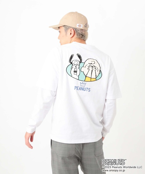 PEANUTS(ピーナッツ)の「【OUTDOOR PRODUCTS/アウトドアプロダクツ】【PEANUTS/ピーナッツ】スヌーピー コラボ Tシャツ ドロップショルダー オーバーサイズ(Tシャツ/カットソー・メンズ・ピンク系その他/オフホワイト/ブルー系その他/ホワイト・SMALL/MEDIUM/LARGE/X-LARGE)」の17枚目の写真