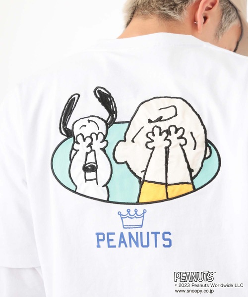 PEANUTS(ピーナッツ)の「【OUTDOOR PRODUCTS/アウトドアプロダクツ】【PEANUTS/ピーナッツ】スヌーピー コラボ Tシャツ ドロップショルダー オーバーサイズ(Tシャツ/カットソー・メンズ・ピンク系その他/オフホワイト/ブルー系その他/ホワイト・SMALL/MEDIUM/LARGE/X-LARGE)」の14枚目の写真