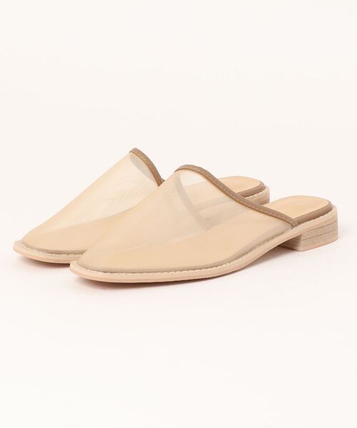 Fabby fabby（ファビィーファビィー）の「シースルーチュールフラットサンダル（サンダル・レディース・オフホワイト/ブラック/ベージュ/キャメル・LARGE/MEDIUM/SMALL）」の7枚目の写真