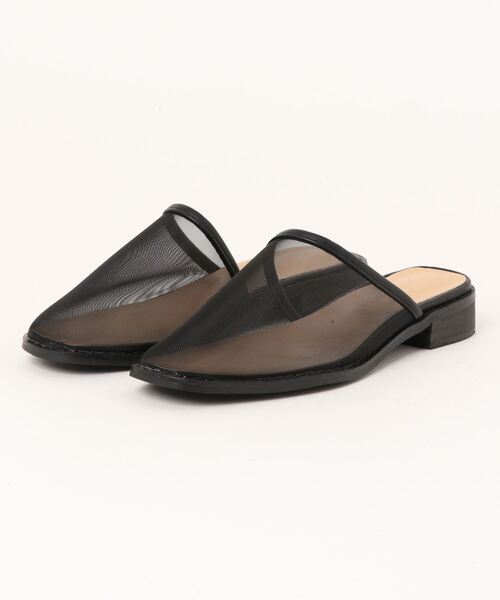 Fabby fabby（ファビィーファビィー）の「シースルーチュールフラットサンダル（サンダル・レディース・オフホワイト/ブラック/ベージュ/キャメル・LARGE/MEDIUM/SMALL）」の5枚目の写真