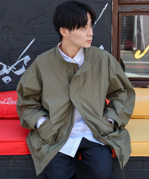 SPINNS(スピンズ)の「【ビックシルエット】ノーカラー ショートモッズ コート(モッズコート・メンズ・カーキ/ブラック・ONESIZE)」の12枚目の写真