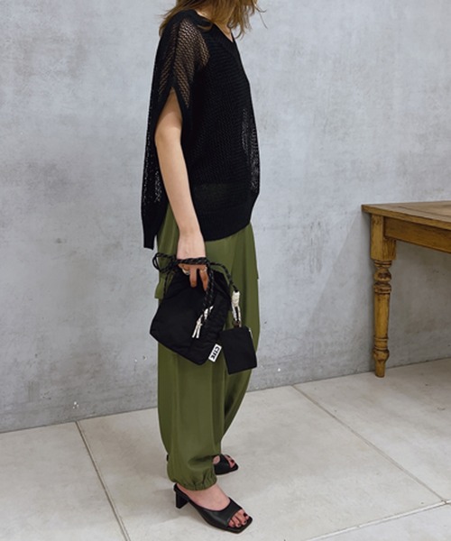 un dix cors(アンディコール)の「ギマ片畦ベスト(ベスト・レディース・モカ/アイボリー/ブラック・FREE)」の18枚目の写真