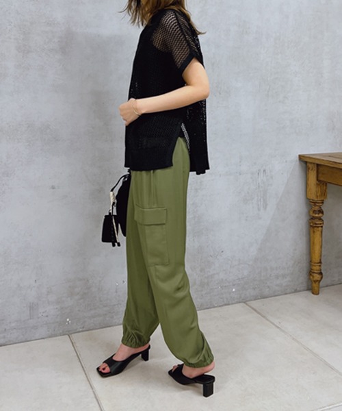 un dix cors(アンディコール)の「ギマ片畦ベスト(ベスト・レディース・モカ/アイボリー/ブラック・FREE)」の19枚目の写真