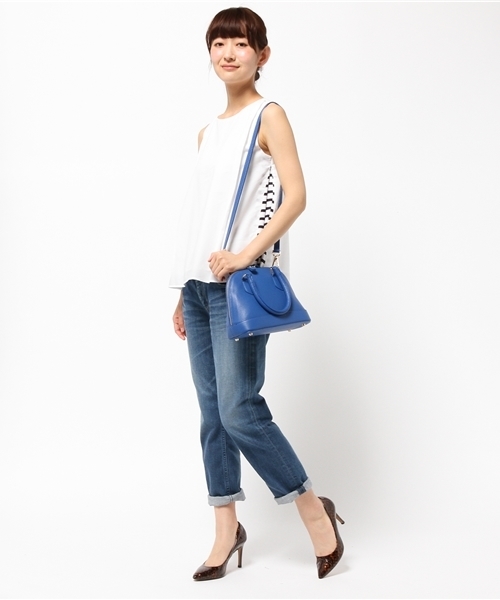 SHIPS for women（シップスフォーウィメン）の「★★サイドボーダーコンビノースリーブブラウス（シャツ/ブラウス・レディース・ライトホワイト/クリーム/ネイビー・36/38）」の11枚目の写真