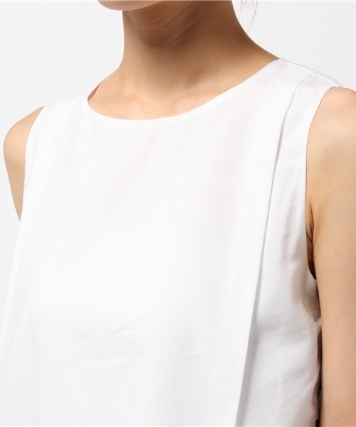 SHIPS for women（シップスフォーウィメン）の「★★サイドボーダーコンビノースリーブブラウス（シャツ/ブラウス・レディース・ライトホワイト/クリーム/ネイビー・36/38）」の12枚目の写真