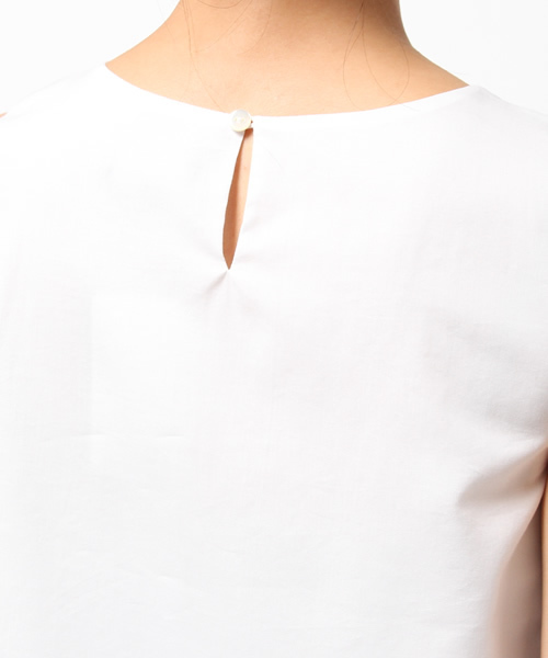 SHIPS for women（シップスフォーウィメン）の「★★サイドボーダーコンビノースリーブブラウス（シャツ/ブラウス・レディース・ライトホワイト/クリーム/ネイビー・36/38）」の13枚目の写真