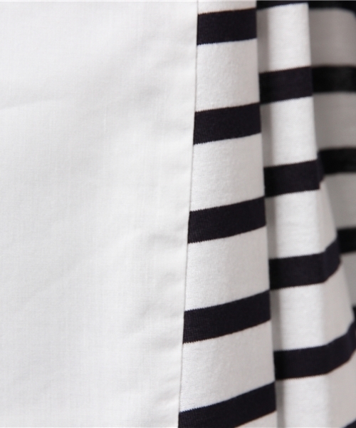 SHIPS for women（シップスフォーウィメン）の「★★サイドボーダーコンビノースリーブブラウス（シャツ/ブラウス・レディース・ライトホワイト/クリーム/ネイビー・36/38）」の5枚目の写真