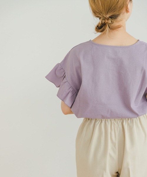 ITEMS URBANRESEARCH(アイテムズ アーバンリサーチ)の「『UR TECH』ソデフリルT-SHIRTS(Tシャツ/カットソー・レディース・ホワイト/モカ/ラベンダー/ブラック・FREE)」の12枚目の写真