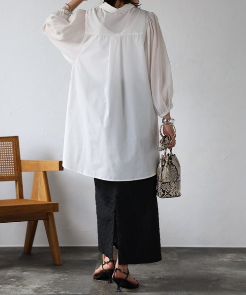 EASEBLUE(イーズブルー)の「ふくれジャガードナロースカート(スカート・レディース・グリーン/ベージュ/ブラック・FREE)」の20枚目の写真