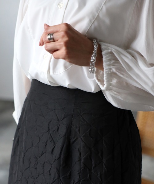 EASEBLUE(イーズブルー)の「ふくれジャガードナロースカート(スカート・レディース・グリーン/ベージュ/ブラック・FREE)」の13枚目の写真