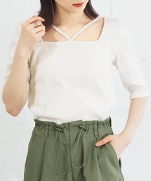 tiptop | テレコホルター5分袖プルオーバー(Tシャツ/カットソー)
