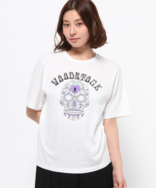 WEGO(ウィゴー)の「WEGO/70sモチーフTシャツ(Tシャツ/カットソー・レディース・ブラック/オフホワイト・FREE)」の1枚目の写真
