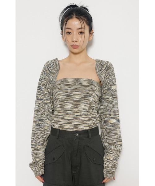 LAGUA GEM（ラグアジェム）の「KNIT BOLERO SET ボレロ（ニット/セーター・レディース・オレンジ/グレー/カーキ・FREE）」の9枚目の写真