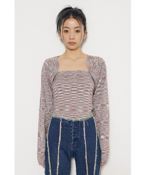 LAGUA GEM（ラグアジェム）の「KNIT BOLERO SET ボレロ（ニット/セーター・レディース・オレンジ/グレー/カーキ・FREE）」の17枚目の写真