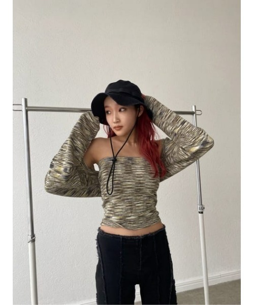 LAGUA GEM（ラグアジェム）の「KNIT BOLERO SET ボレロ（ニット/セーター・レディース・オレンジ/グレー/カーキ・FREE）」の5枚目の写真