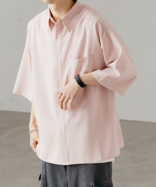 epnok(エプノック)の「スラブツイルルーズシャツ(シャツ/ブラウス・メンズ・ベージュ/ピンク/ブルー・SMALL/MEDIUM/LARGE)」の3枚目の写真