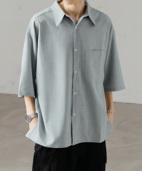 epnok(エプノック)の「スラブツイルルーズシャツ(シャツ/ブラウス・メンズ・ベージュ/ピンク/ブルー・SMALL/MEDIUM/LARGE)」の2枚目の写真