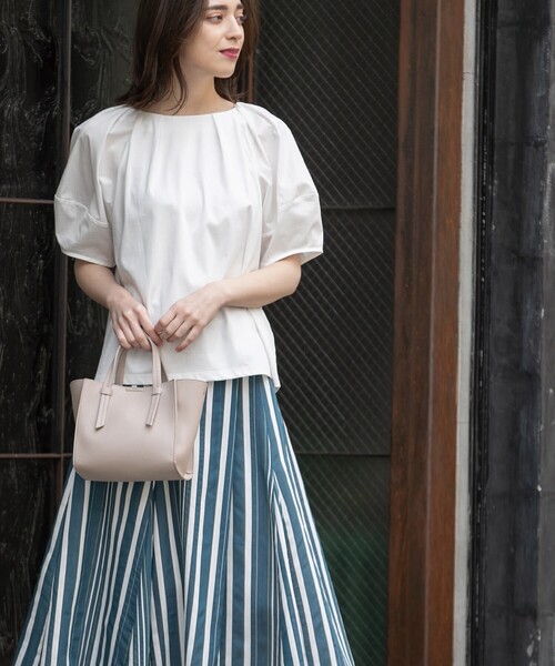 シルキースーピマランタンスリーブカットソー/ボリュームスリーブ【洗濯機洗い可】