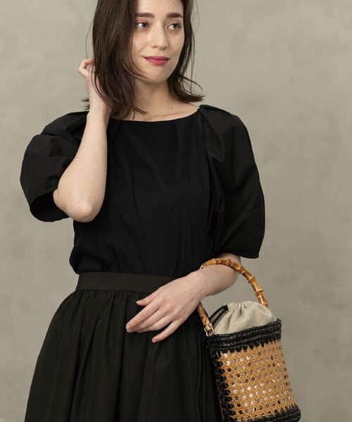 シルキースーピマランタンスリーブカットソー/ボリュームスリーブ【洗濯機洗い可】