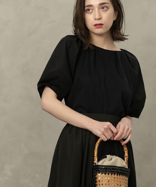 シルキースーピマランタンスリーブカットソー/ボリュームスリーブ【洗濯機洗い可】