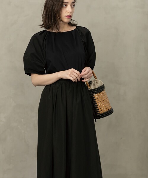 シルキースーピマランタンスリーブカットソー/ボリュームスリーブ【洗濯機洗い可】