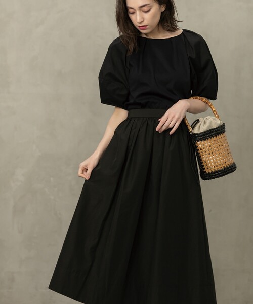 シルキースーピマランタンスリーブカットソー/ボリュームスリーブ【洗濯機洗い可】