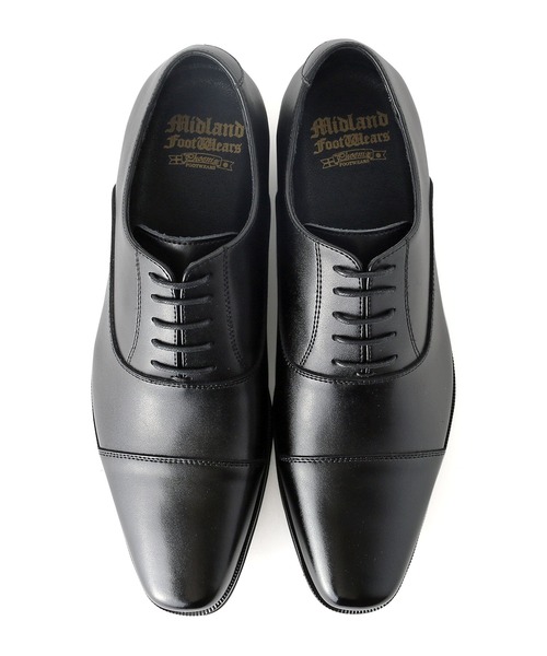 Midland FootWears（ミッドランド フットウエアーズ）の「WEB限定 レザー 内羽根 スクエアトゥ ストレートチップ ドレスシューズ / Midland Footwears 000007（ドレスシューズ・メンズ・ブラック・25.0cm/25.5cm/26.0cm/26.5cm/27.0cm/27.5cm/28.0cm）」の8枚目の写真