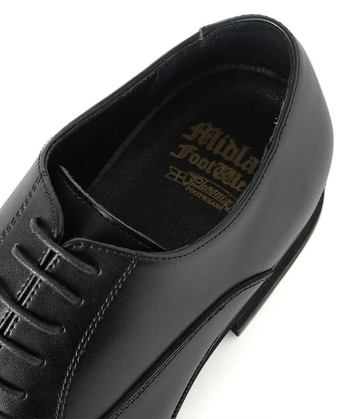 Midland FootWears（ミッドランド フットウエアーズ）の「WEB限定 レザー 内羽根 スクエアトゥ ストレートチップ ドレスシューズ / Midland Footwears 000007（ドレスシューズ・メンズ・ブラック・25.0cm/25.5cm/26.0cm/26.5cm/27.0cm/27.5cm/28.0cm）」の13枚目の写真