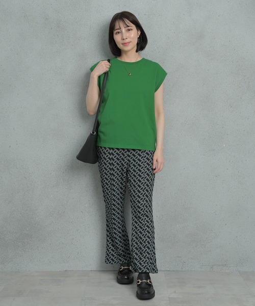 Arinomama(アリノママ)の「Arinomama 16sピグメント天竺フレンチスリーブTシャツ(Tシャツ/カットソー・レディース・ブルー/オレンジ/グリーン/グレー/ブラック・FREE)」の4枚目の写真