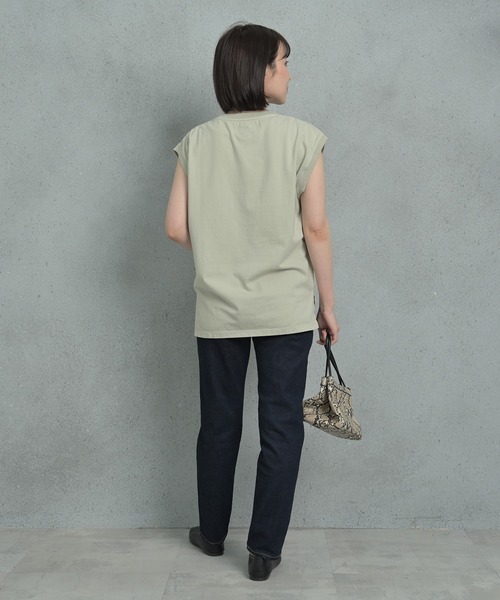 Arinomama(アリノママ)の「Arinomama 16sピグメント天竺フレンチスリーブTシャツ(Tシャツ/カットソー・レディース・ブルー/オレンジ/グリーン/グレー/ブラック・FREE)」の11枚目の写真