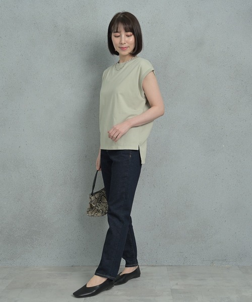 Arinomama(アリノママ)の「Arinomama 16sピグメント天竺フレンチスリーブTシャツ(Tシャツ/カットソー・レディース・ブルー/オレンジ/グリーン/グレー/ブラック・FREE)」の8枚目の写真