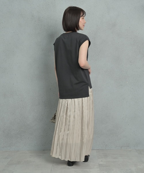 Arinomama(アリノママ)の「Arinomama 16sピグメント天竺フレンチスリーブTシャツ(Tシャツ/カットソー・レディース・ブルー/オレンジ/グリーン/グレー/ブラック・FREE)」の7枚目の写真