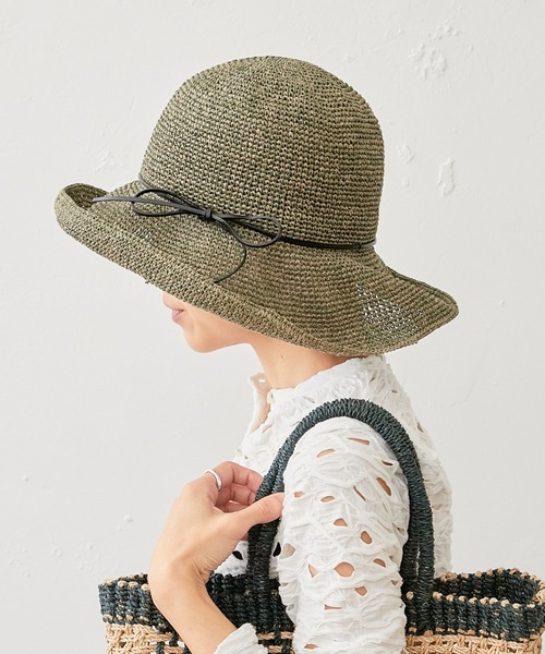 Actually(アクチュアリー)の「ニュアンスカラー クロシェハット(ハット・レディース・ベージュ/グレー・フリー)」の2枚目の写真