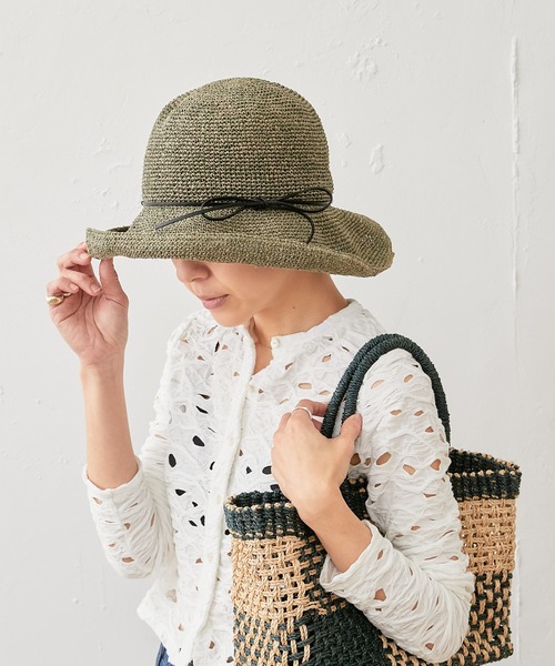 Actually(アクチュアリー)の「ニュアンスカラー クロシェハット(ハット・レディース・ベージュ/グレー・フリー)」の5枚目の写真