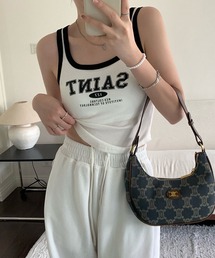 Revo. | 【パット付き】ロゴプリント タンクトップ パイピング ブラトップ(タンクトップ)