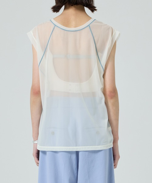 o*.様 【PUBLIC TOKYO/ パブリックトウキョウ】シアー半袖Tシャツ セール】レイヤーシアーTOP/シースルートップス（Tシャツ