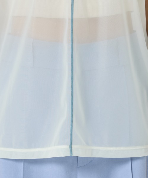 【二の腕華奢見え・涼しい・2way】バイカラーシアートップ/シースルートップス（Tシャツ/カットソー）｜PUBLIC TOKYO（パブリックトウキョウ）