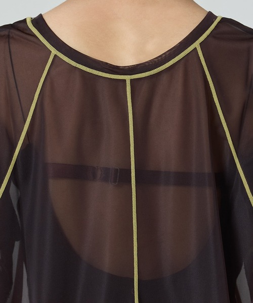 【二の腕華奢見え・涼しい・2way】バイカラーシアートップ/シースルートップス（Tシャツ/カットソー）｜PUBLIC TOKYO（パブリックトウキョウ）