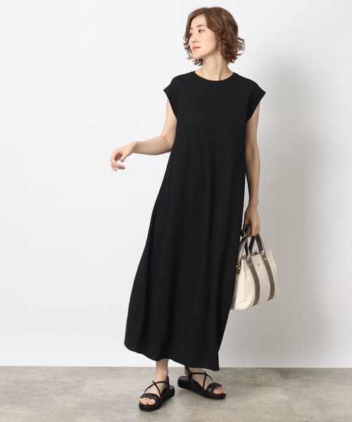 grove(グローブ)の「◆【さらっと1枚で着映え】フレンチスリーブワンピース(ワンピース・レディース・ブラック/ピンク系その他/ブラウン系/ブルー・02/03/04/01/05)」の2枚目の写真