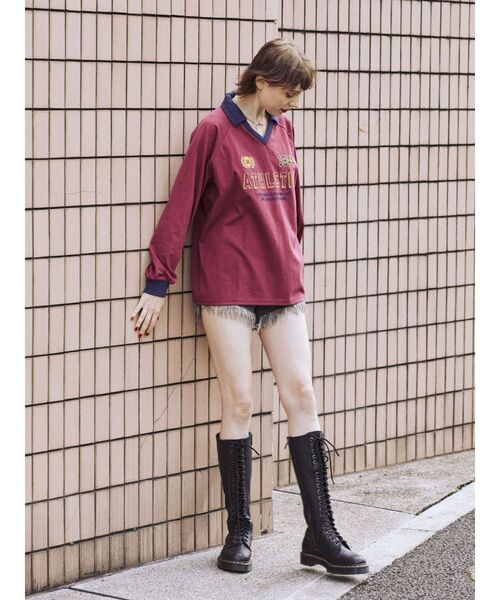 jouetie(ジュエティ)の「レトロスポーティートップス(Tシャツ/カットソー・レディース・ブラック/グリーン/ボルドー・MEDIUM)」の20枚目の写真