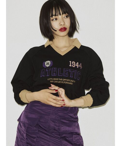 jouetie(ジュエティ)の「レトロスポーティートップス(Tシャツ/カットソー・レディース・ブラック/グリーン/ボルドー・MEDIUM)」の17枚目の写真